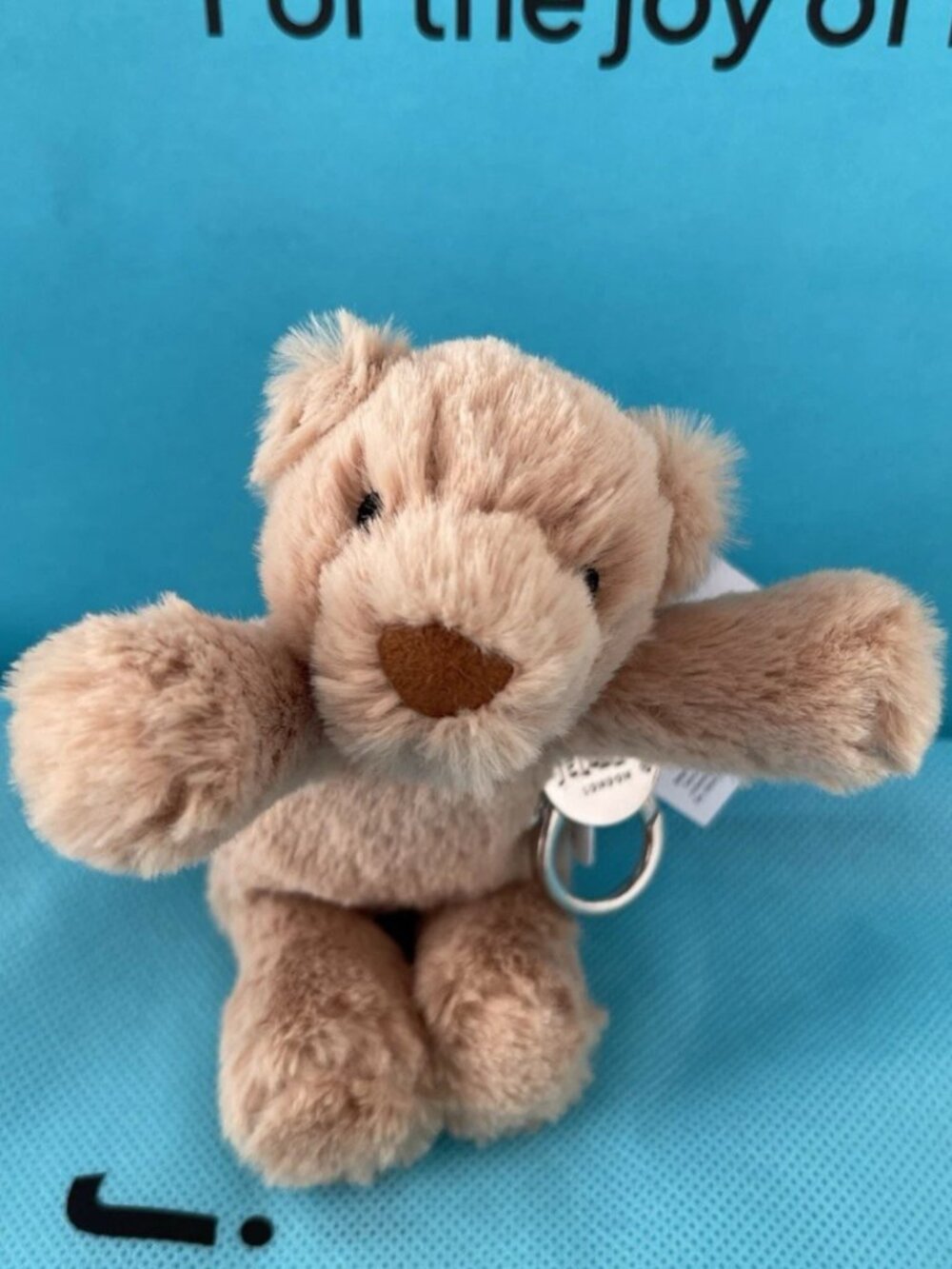 NWT Jellycat Smudge Bear Bag Charm Golden Fur Keychain New with Dust Bag